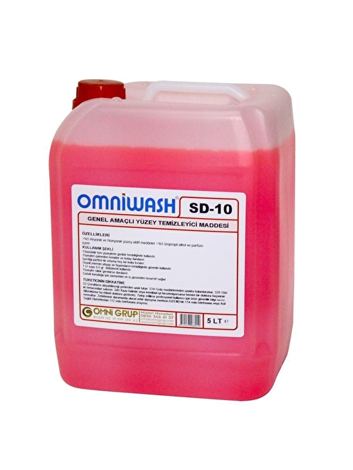 Omniwash Sd-10 Genel Amaçlı Yüzey Temizleyici Parfümlü 5000 ml