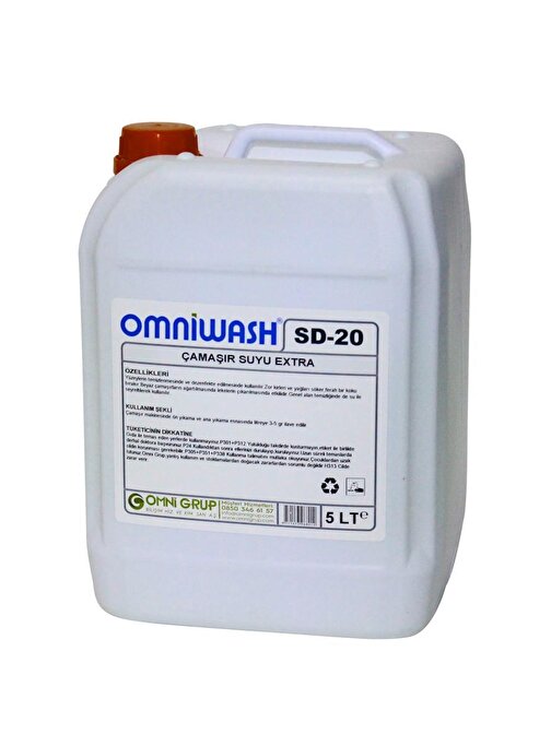 Omniwash Sd-20 Çamaşır Suyu Extra 5000 ml