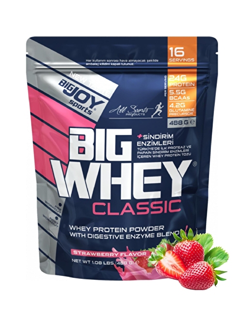 Bigjoy Bigwhey Classic Çilek Doypack 488 gr 16 Servis