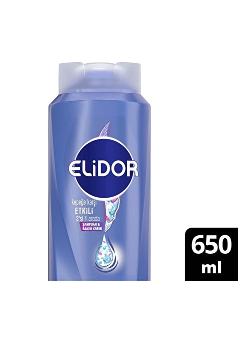 Elidor Superblend 2'si 1 Arada Sampuan ve Saç Bakım Kremi Kepeğe Karşı Etkili 650ml