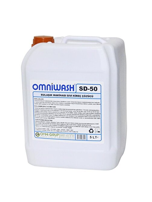 Omniwash SD-50 Bulaşık Makinesi Sıvı Kireç Çözücü 5000 ml