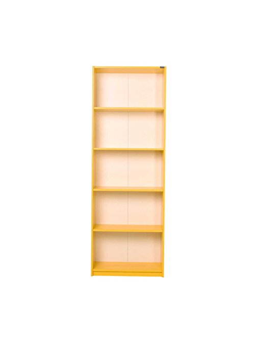 Adore Modern 5 Raflı Kitaplık Sarı 64 x 182 x 26 cm