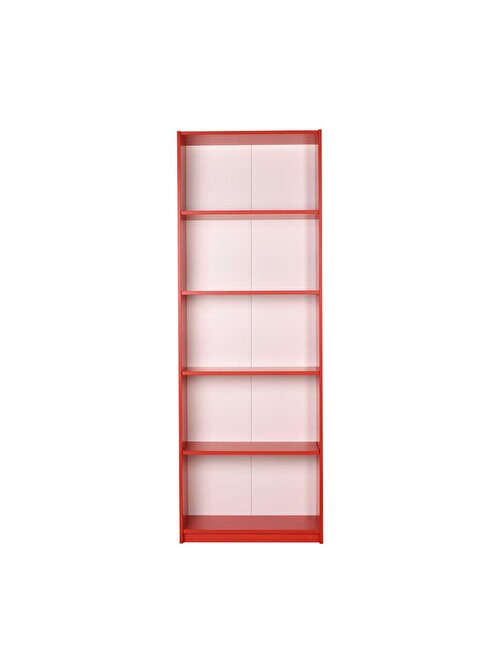 Adore Modern 5 Raflı Kitaplık Kırmızı 64 x 182 x 26 cm