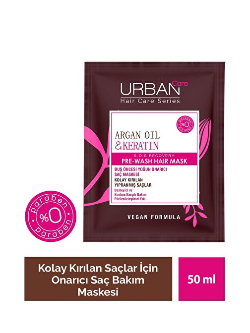 Urban Care Argan Yağı Ve Keratin İçeren Besleyici Ve Kırılma Karşıtı Duş Öncesi Saç Bakım Maskesi 50 ml