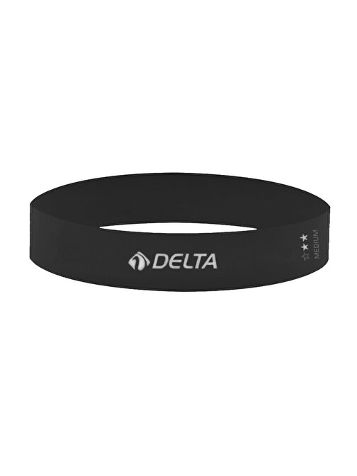 Delta Latex Orta Sert Aerobik Pilates Direnç Egzersiz Bandı Squat Çalışma Lastiği Siyah