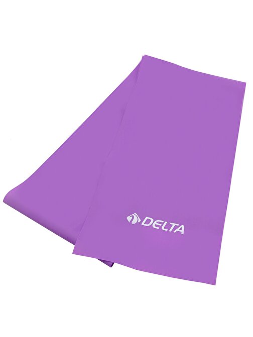 Delta Pilates Bandı Orta Sert Egzersiz Direnç Lastiği 120 x 15 cm Mor