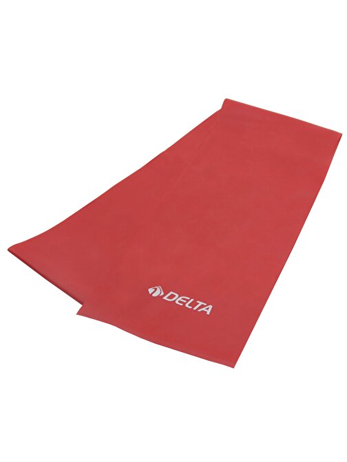 Delta Pilates Bandı Orta Sert Egzersiz Direnç Lastiği 120 x 15 cm Kırmızı