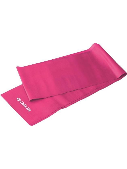 Delta Pilates Bandı Tam Sert Uç Kısmı Açık Egzersiz Direnç Lastiği 150 x 15 cm Koyu Pembe