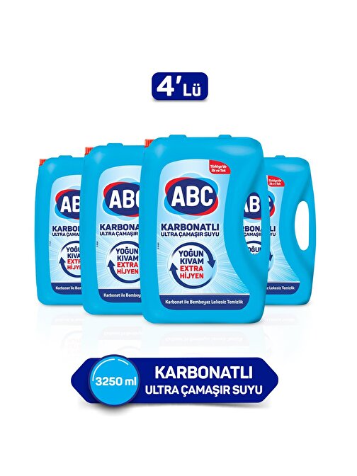 ABC Karbonatlı Ultra Çamaşır Suyu 3.25 lt 4'lü Paket