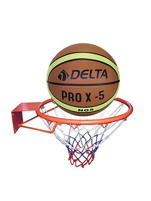 Delta Basketbol Çemberi No5 Pro-X Basketbol Topu Basketbol Filesi Üçlü Set