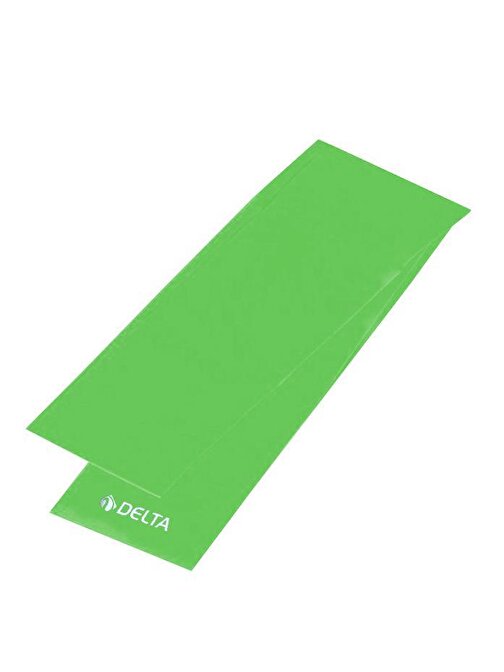 Delta Pilates Bandı Hafif Sert Uç Kısmı Açık Egzersiz Direnç Lastiği 120 x 7,5 cm Yeşil