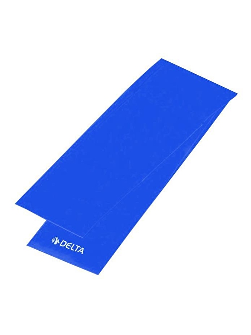 Delta Pilates Bandı Tam Sert Uç Kısmı Açık Egzersiz Direnç Lastiği 120 x 7,5 cm Mavi