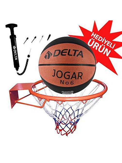 Delta Basketbol Çemberi No6 Jogar Basketbol Topu Basketbol Filesi Top Pompası Seti