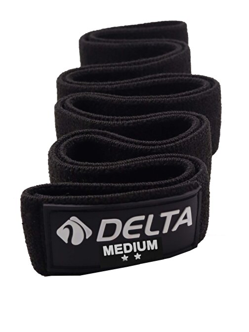 Delta Orta Sert SuperLoop Bant Fitness Spor Tüm Vücut Egzersizleri Direnç Bandı Lastiği Siyah