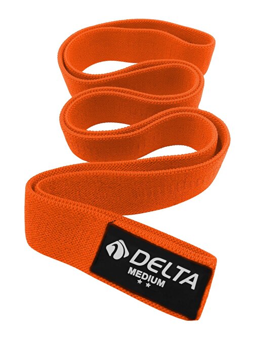 Delta Orta Sert SuperLoop Bant Fitness Spor Tüm Vücut Egzersizleri Direnç Bandı Lastiği Turuncu
