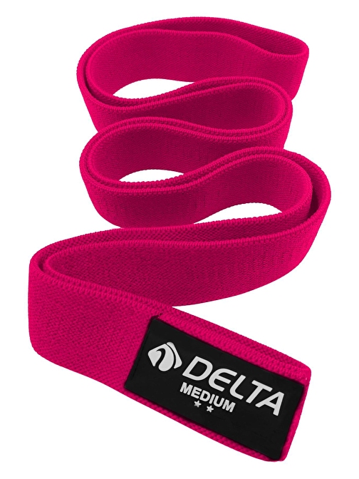 Delta Orta Sert SuperLoop Bant Fitness Spor Tüm Vücut Egzersizleri Direnç Bandı Lastiği Pembe