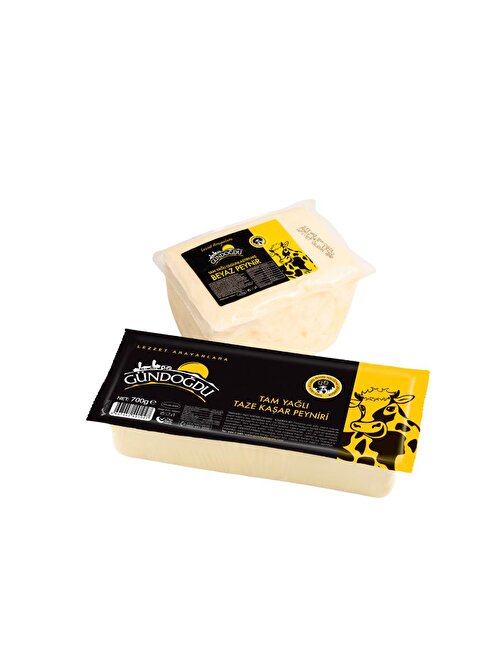 Gündoğdu Avantajlı Peynir Paketi Kaşar Peyniri 700 gr + Klasik Beyaz Peynir 650 gr