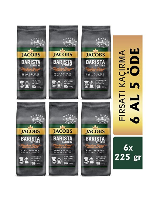 Jacobs Barista Editions Medium Filtre Kahve 225 gr 6 Al 5 Öde