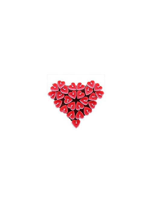 Piev Romantik Kalp Mum 50'li Kırmızı