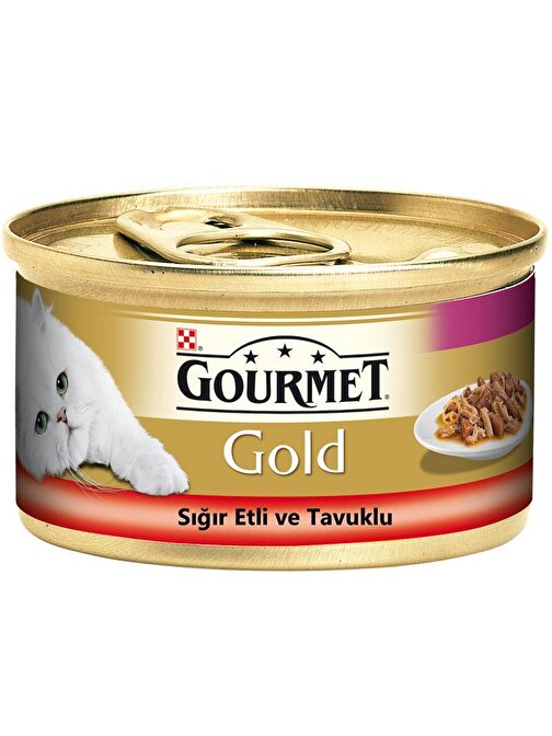 Gourmet Gold Parça Sığır Etli Tavuklu Kedi Konservesi 85 Gr