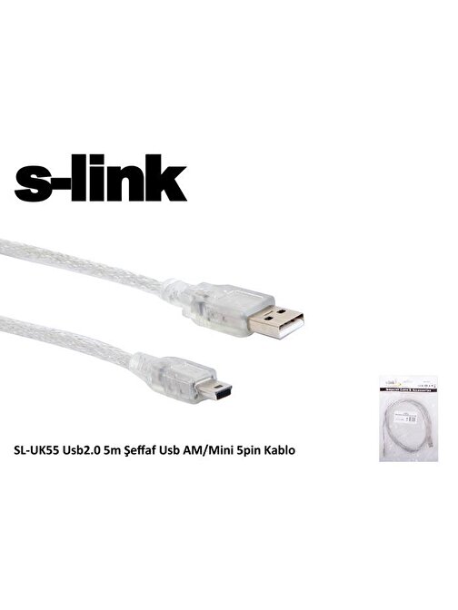S-link SL-UK55 Mini 5p To 5mt Usb Kamera Kablosu