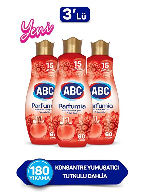 ABC Parfumia Tutkulu Dahlıa Konsantre Çamaşır Yumuşatıcısı 1440 ml x 3 Adet