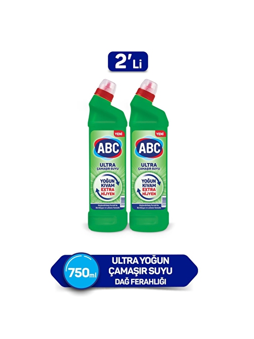 ABC Dağ Ferağlığı Ultra Çamaşır Suyu 750 ml 2'li