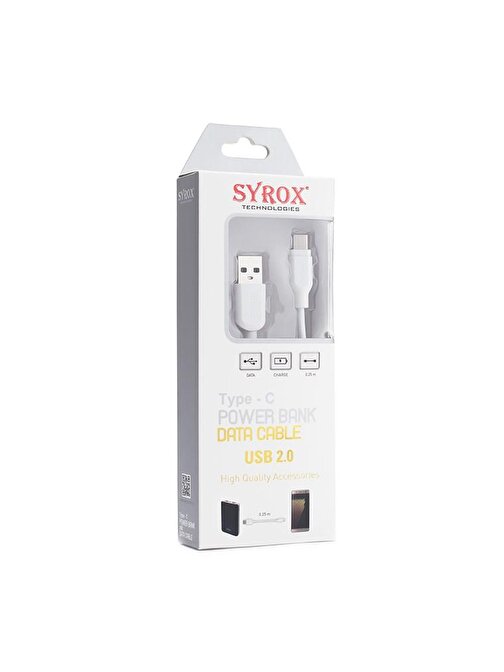 Syrox 2.0A Type-C Powerbank & Data Kablo 0.25M C69