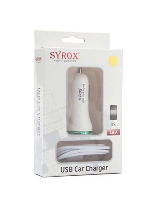 Syrox Syrox  Apple İphone 4/4S 1A Araç Şarj Cihazı Syx-C34