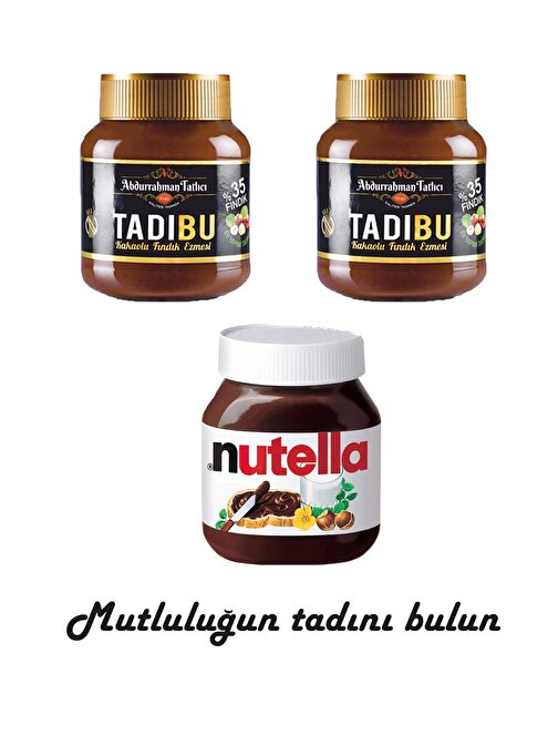 Nutella Abdurrahman Tatlıcı Tadıbu 330 gr x 2 Adet + Nutella 400 gr