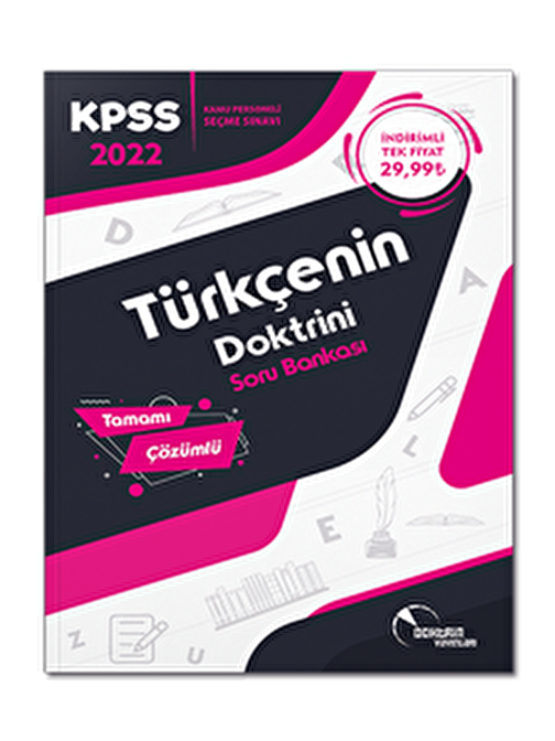 Doktrin Yayınları 2022 KPSS Türkçe Tamamı Çözümlü Soru Bankası