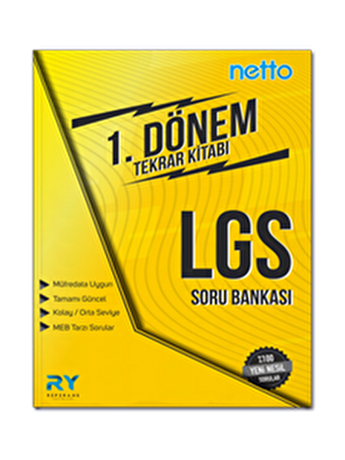 NETTO LGS 8. Sınıf Soru Bankası Tüm Dersler 1. Dönem Tekrar Kitabı Referans Yayınları