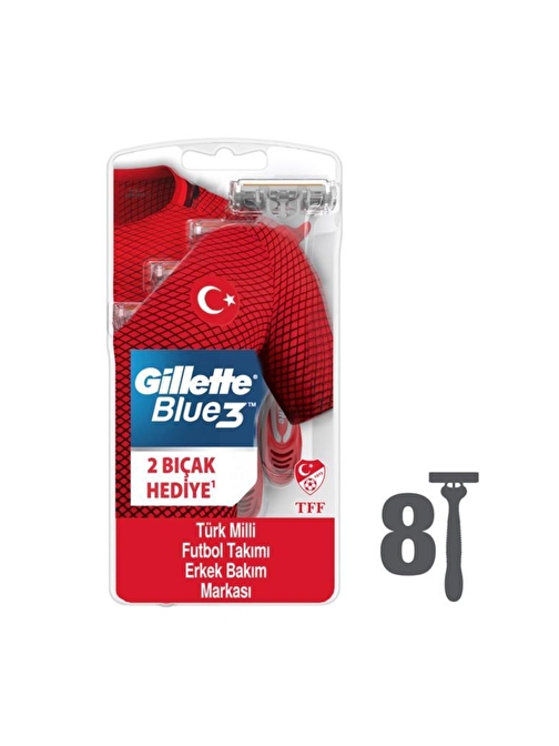 Gillette Blue3 Milli Takım Özel Paketi 8'li Tıraş Bıçağı