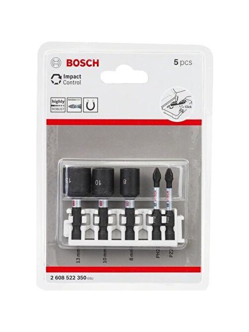 Bosch Impact Control Serisi 5'Li Lokma Ve Uç Seti