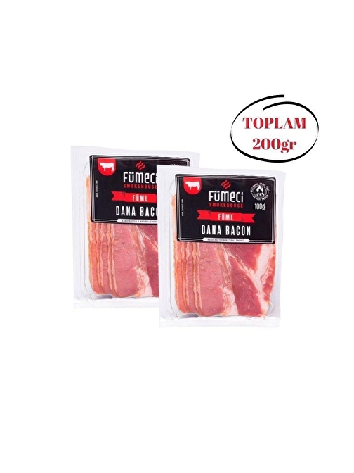 Gündoğdu Fümeci Smokehouse Doğal Odun Dumanı İle İslenmiş Dana Bacon 100Gr 2’Li