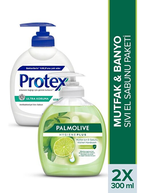 Protex Palmolive Mutfak Banyo Sıvı El Sabunu Paketi 300 ml + 300 ml