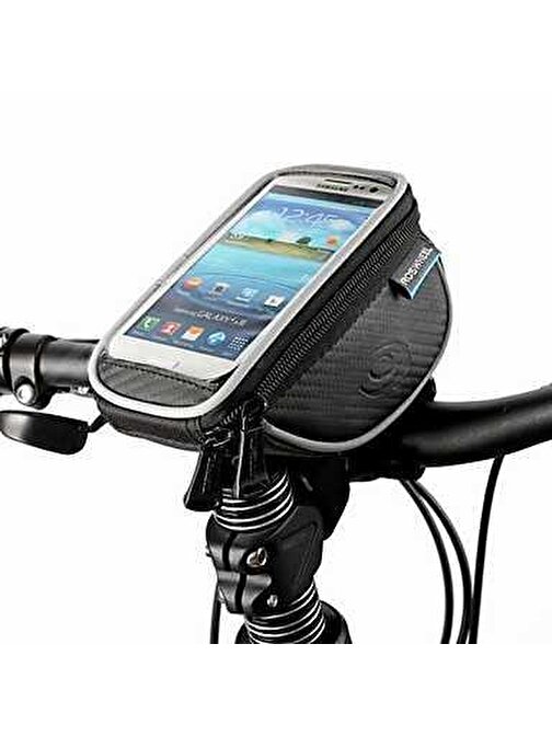 Roswheel Bisiklet Gidon Çantası ıphone ve SamsungTelefon Uyumlu