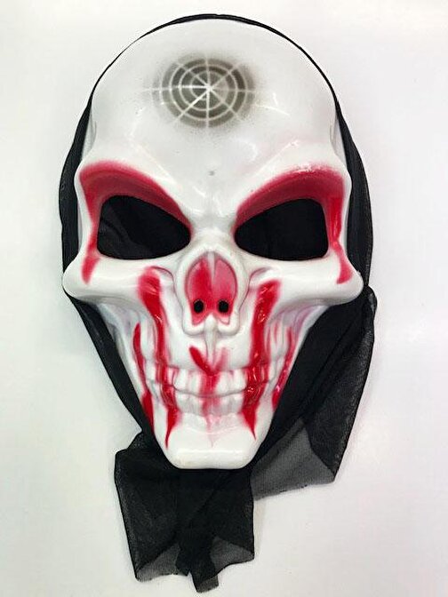 XMARKETTR Parti Aksesuar Kanlı Surat Örümcek Ağ Şeritli Korku Maskesi