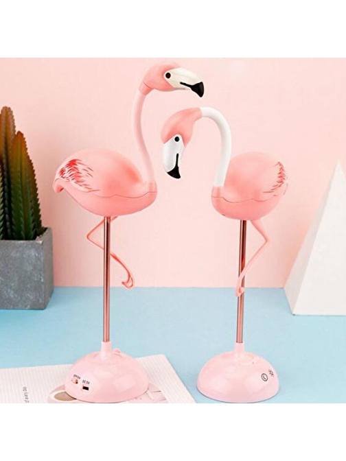 Şarjlı Dokunmatik Usb'li Flamingo Tasarım Masa Lambası Dekoratif Hediyelik