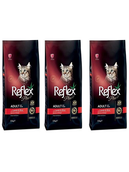 Reflex Plus Kuzu Etli Yetişkin Kedi Maması 1,5 Kg 3'Lü Set