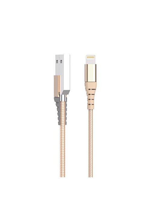 Bix Apple Güçlendirilmiş MFI Lisanslı Lightning Hızlı Şarj Kablosu 1 m Sarı
