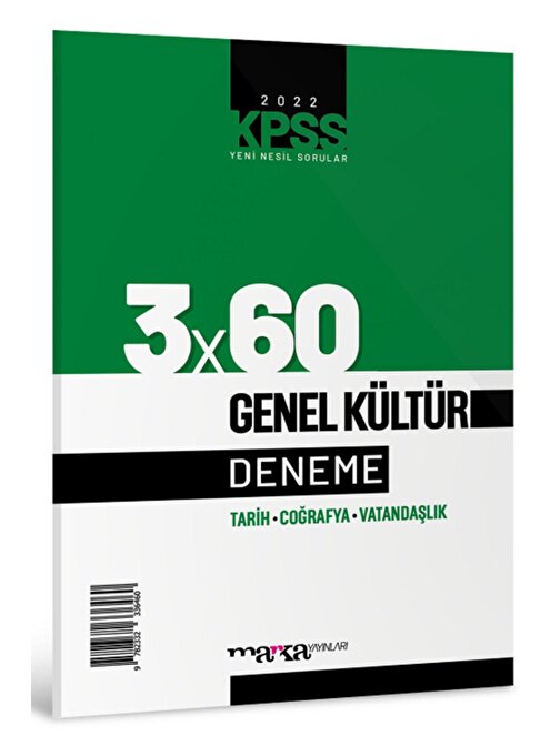Marka Yayınları Marka KPSS Genel Kültür 3x60 Deneme Sınavı