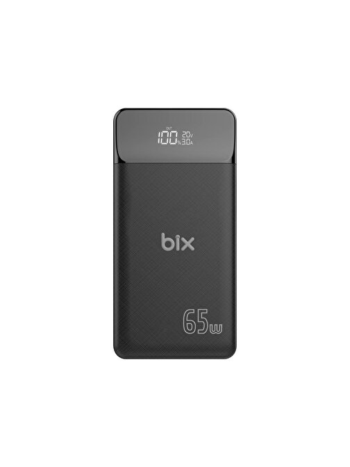 Bix PB301-65W 30000 mAh Üç Çıkışlı 65W USB Kablolu Powerbank Siyah