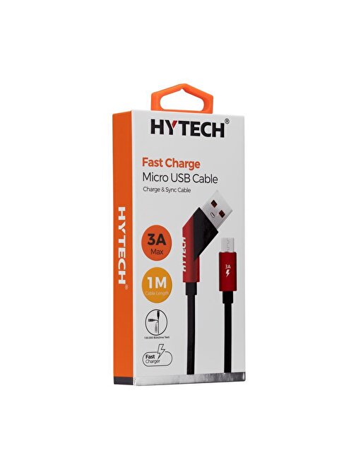 Hytech HY-X215 3A Micro Usb 1m Siyah Data + Sarj Kablosu