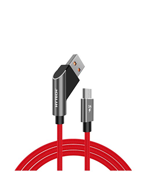 Hytech HY-X215 3A Micro Usb 1m Kırmızı Data + Sarj Kablosu