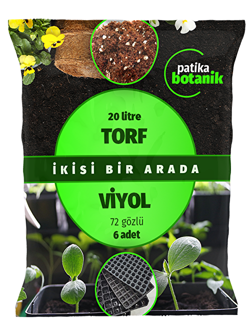 Patika Botanik Torf+Viyol (20 Lt Torf+ 72 Gözlü 6 Adet Viyol )