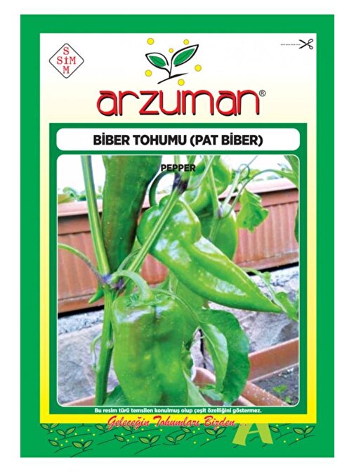 Arzuman Tohum Pat Biber Koyu Yeşil, Etli Tohumu - 10 Gr