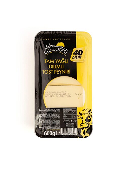 Gündoğdu Dilimli Tost Peyniri 600 gr