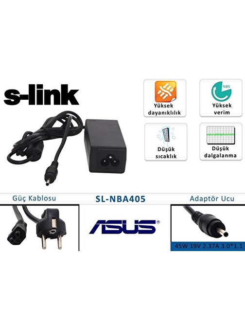 S-LINK SL-NBA405 45W 19V 2.37A 3.0-1.1 NOTEBOOK