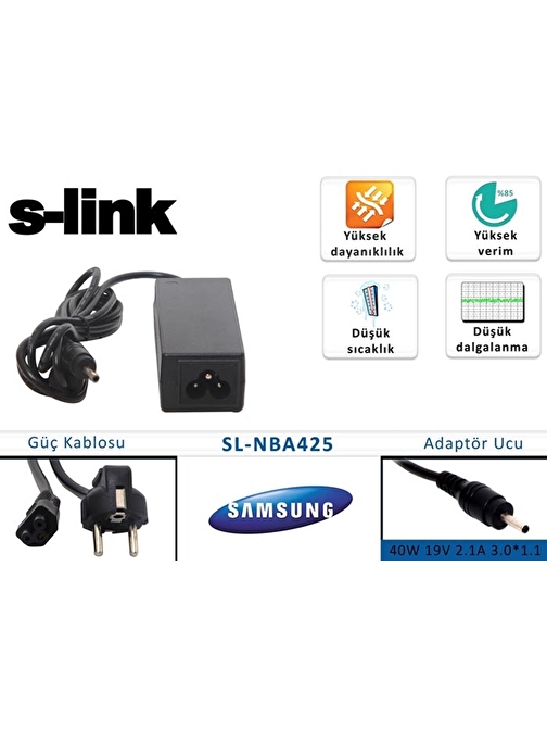 S-LINK SL-NBA425 40W 19V 2.1A 3.0-1.1 SAMSUNG